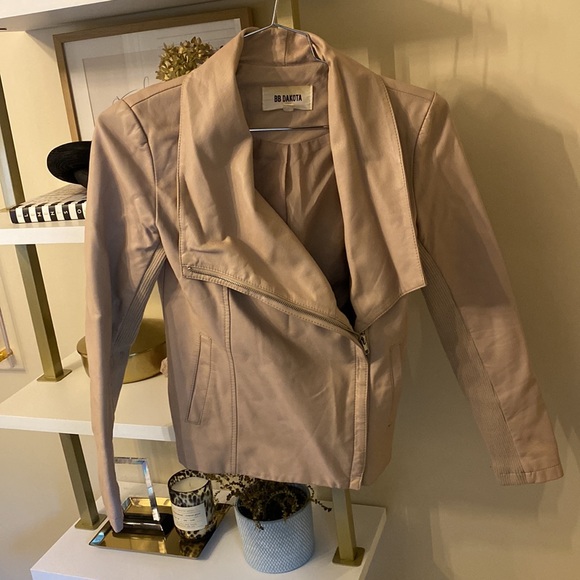 BB Dakota Tan Faux Leather Jacket - Picture 1 of 5